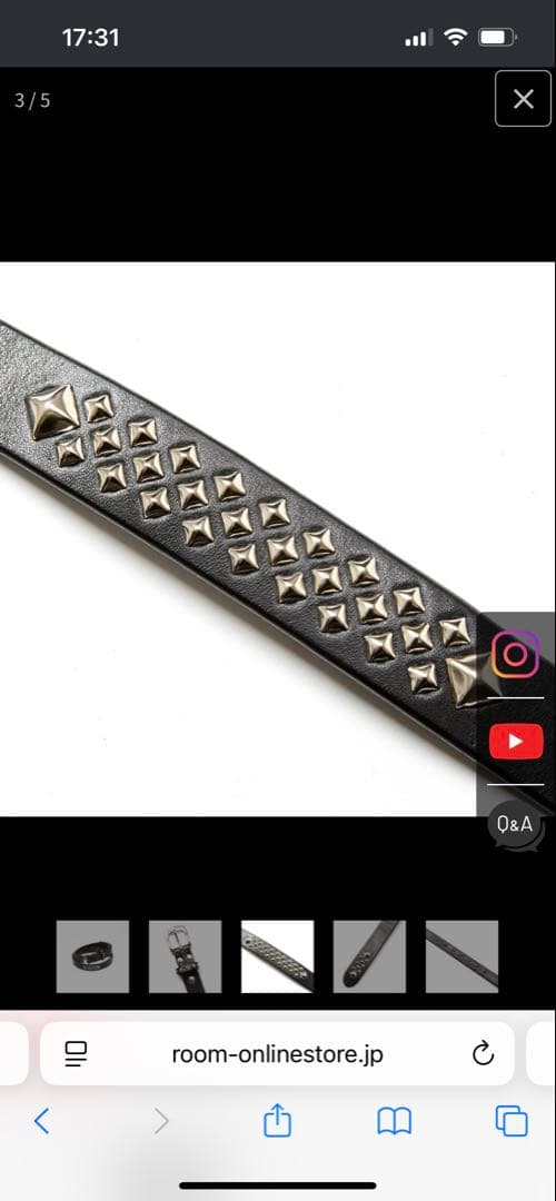 CALEE スタッズレザーベルト