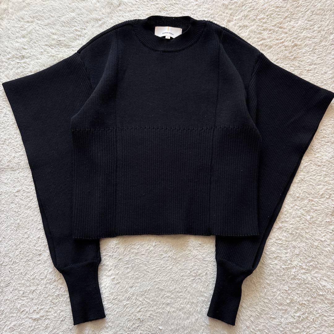 AKIRANAKA オープンスリーブニット　ブラック　サイズ4