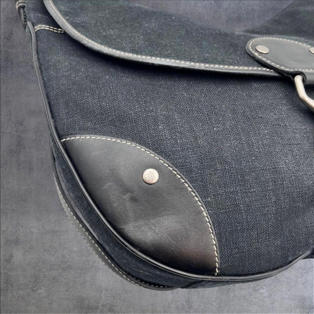 LAUREN RALPH LAUREN ワンショルダーバッグ キャンバス レザー