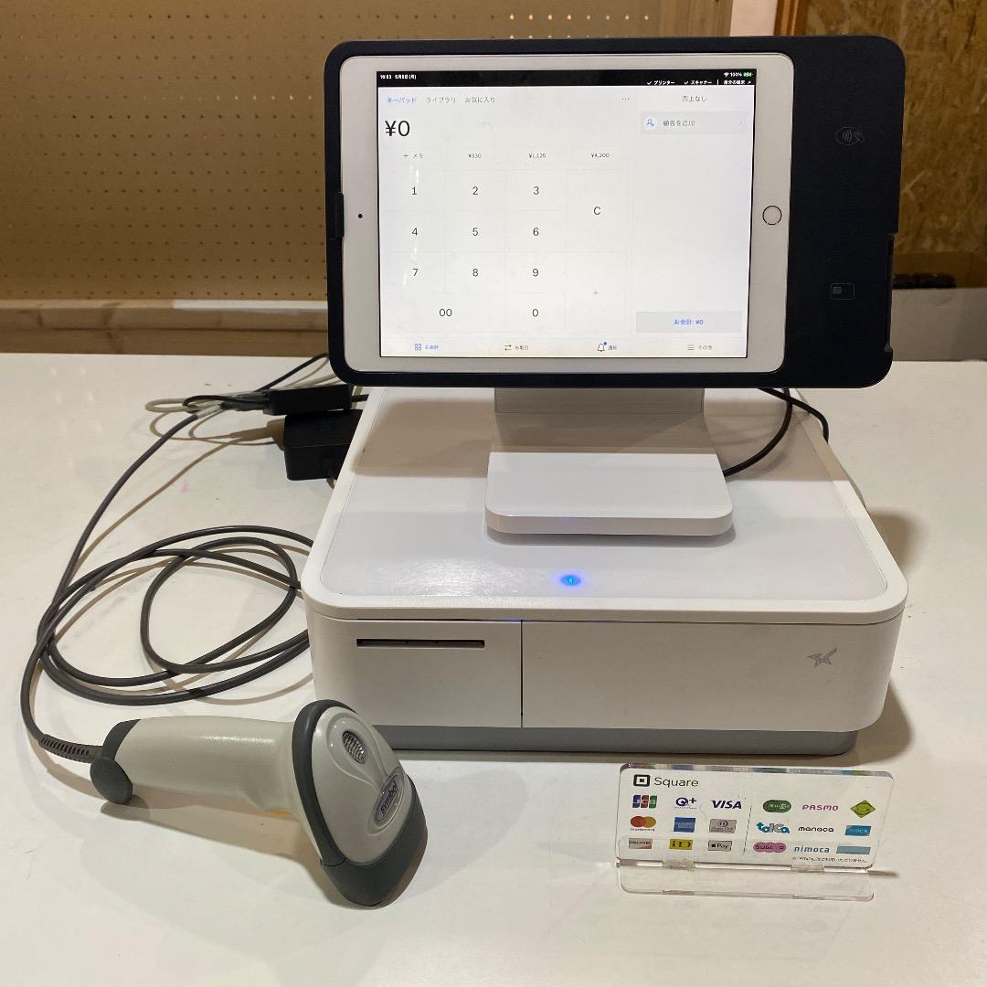 squareスタンド+mPOPレジ＆iPad・スキャナー・リーダー端末セット
