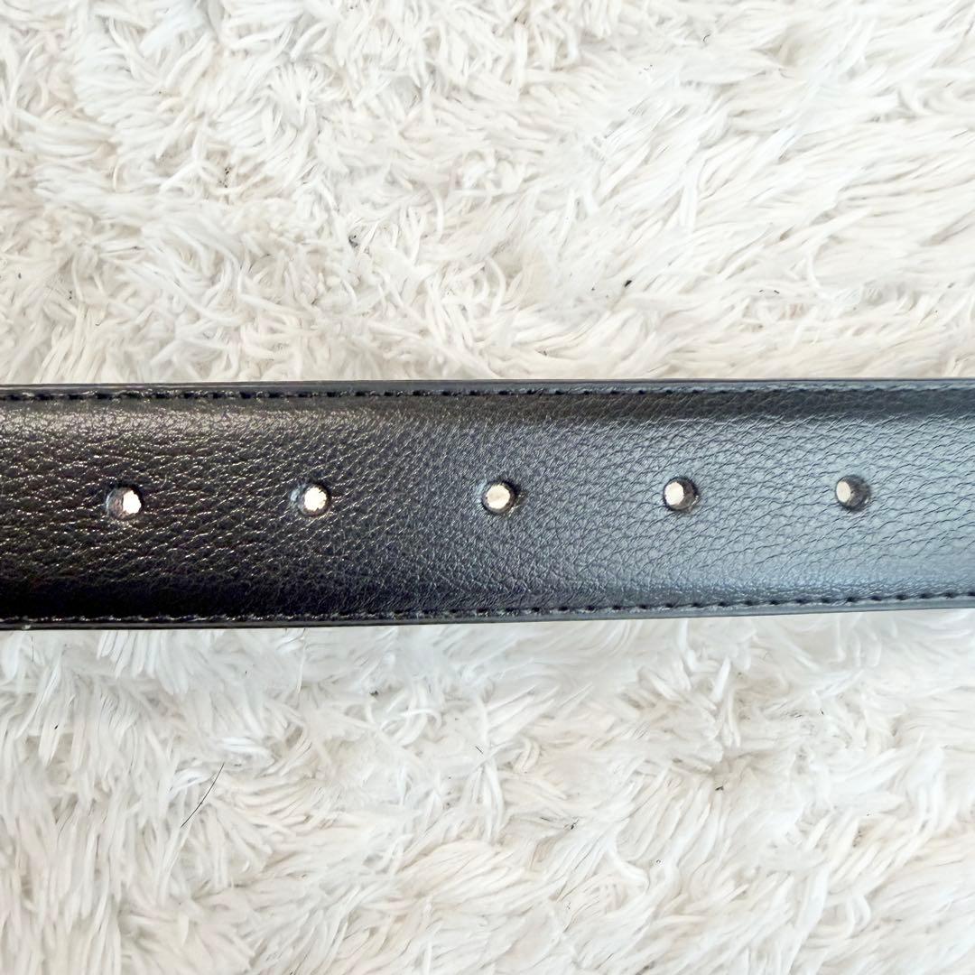 【美品】フェラガモ ベルト ダブルガンチーニ シルバー ブラック