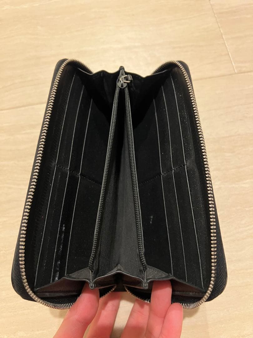 かよ@様　GUCCI ブラックレザー長財布 マイクログッチシマ