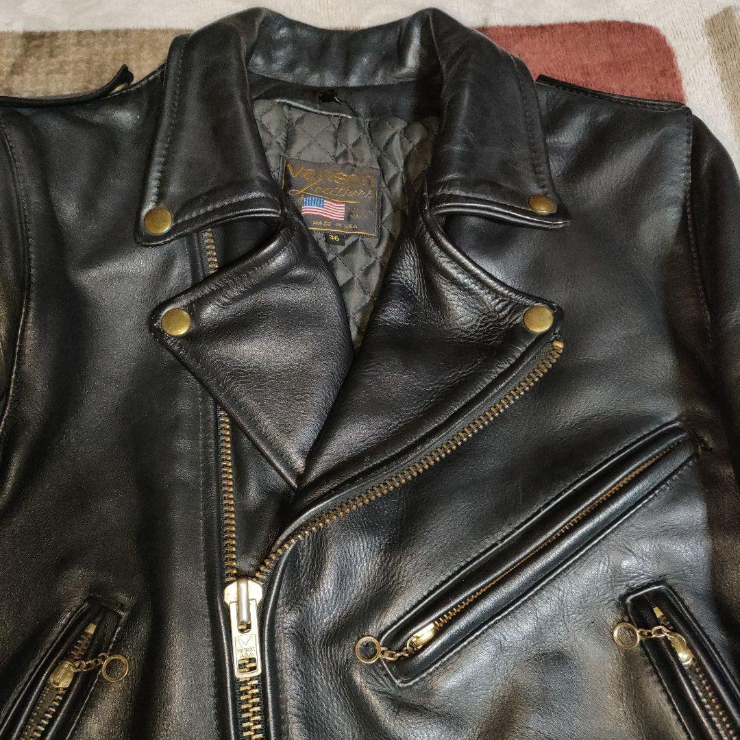 専用　人気良品Vanson C2ダブルライダース袖TALONZip36