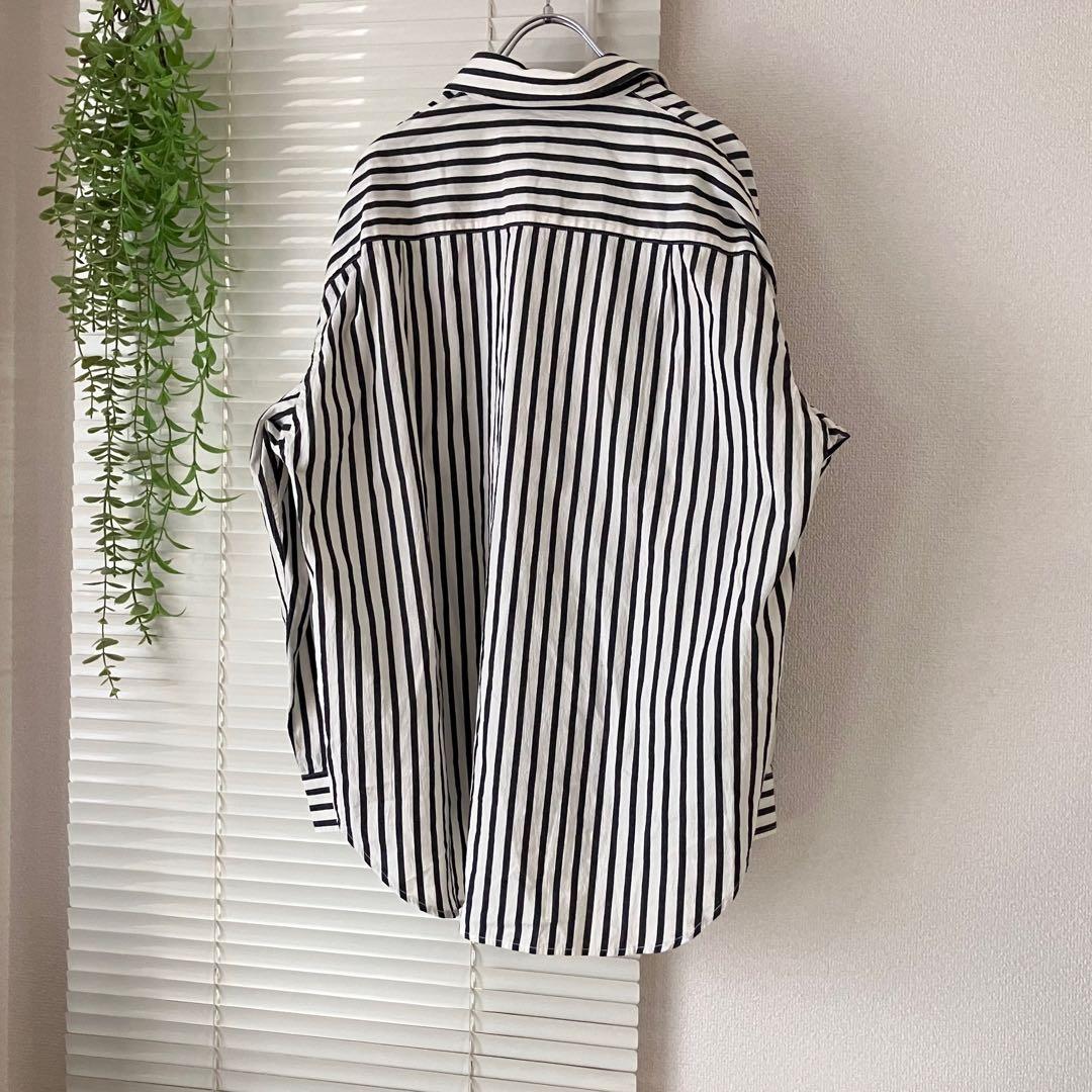 【新品】FRAMeWORK コットンストライプレギュラーカラーシャツ