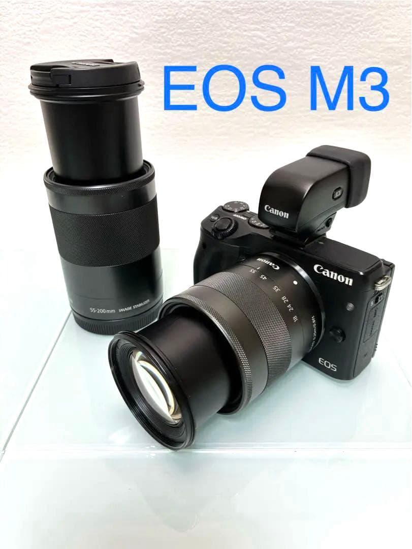 キャノン EOS M3 ミラーレス一眼 ダブルズームEVFキット・他付属品7点