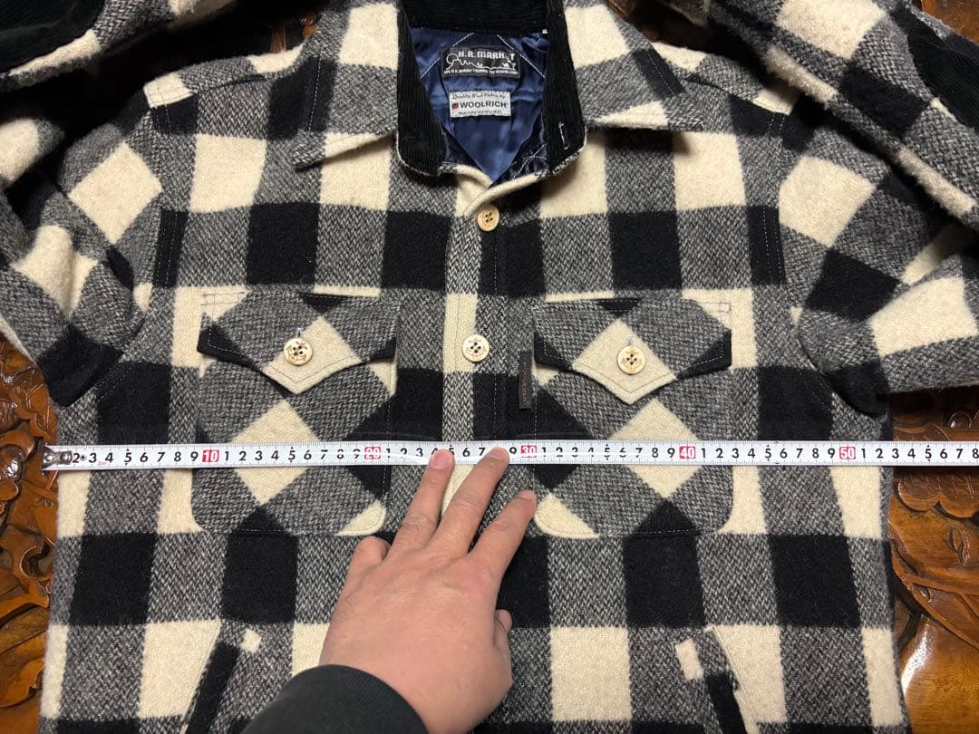 H.R.MARKET WOOLRICH チェック　エルボーパッチ　CPO 3