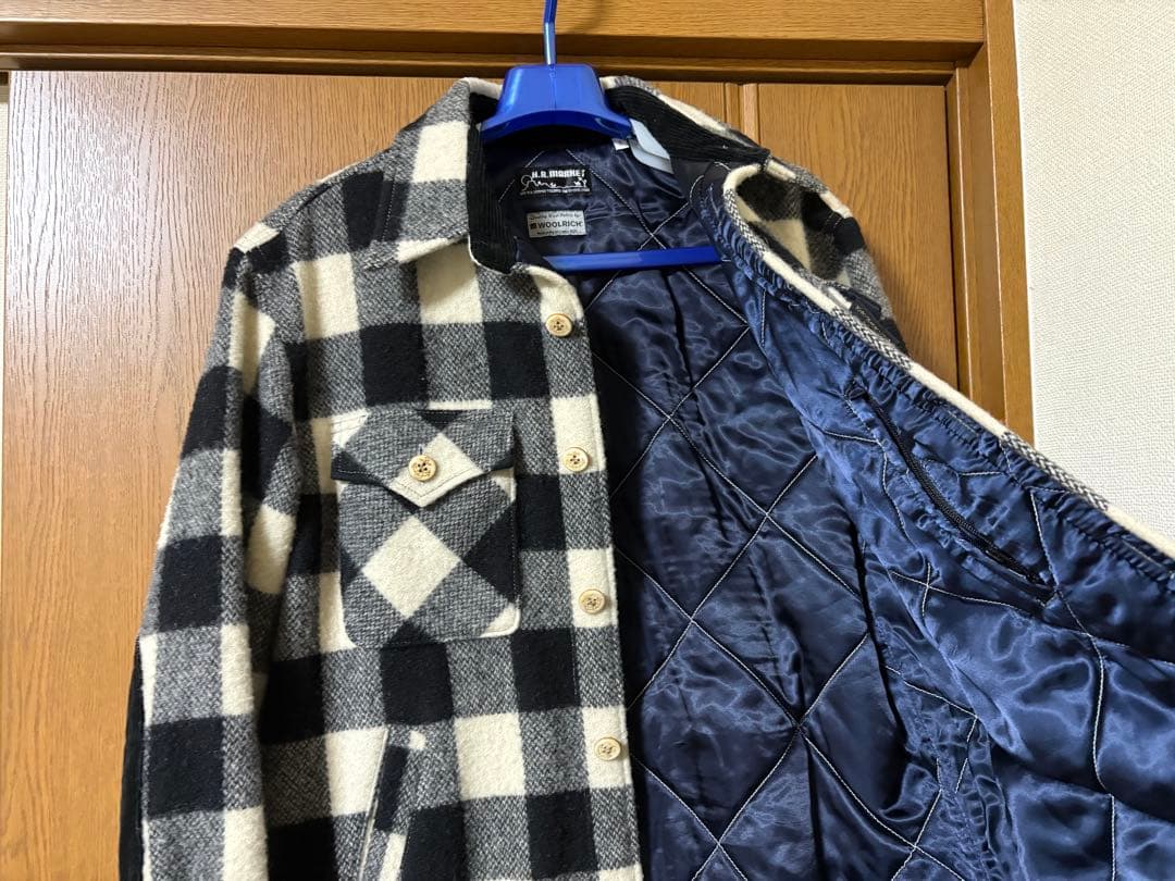 H.R.MARKET WOOLRICH チェック　エルボーパッチ　CPO 3