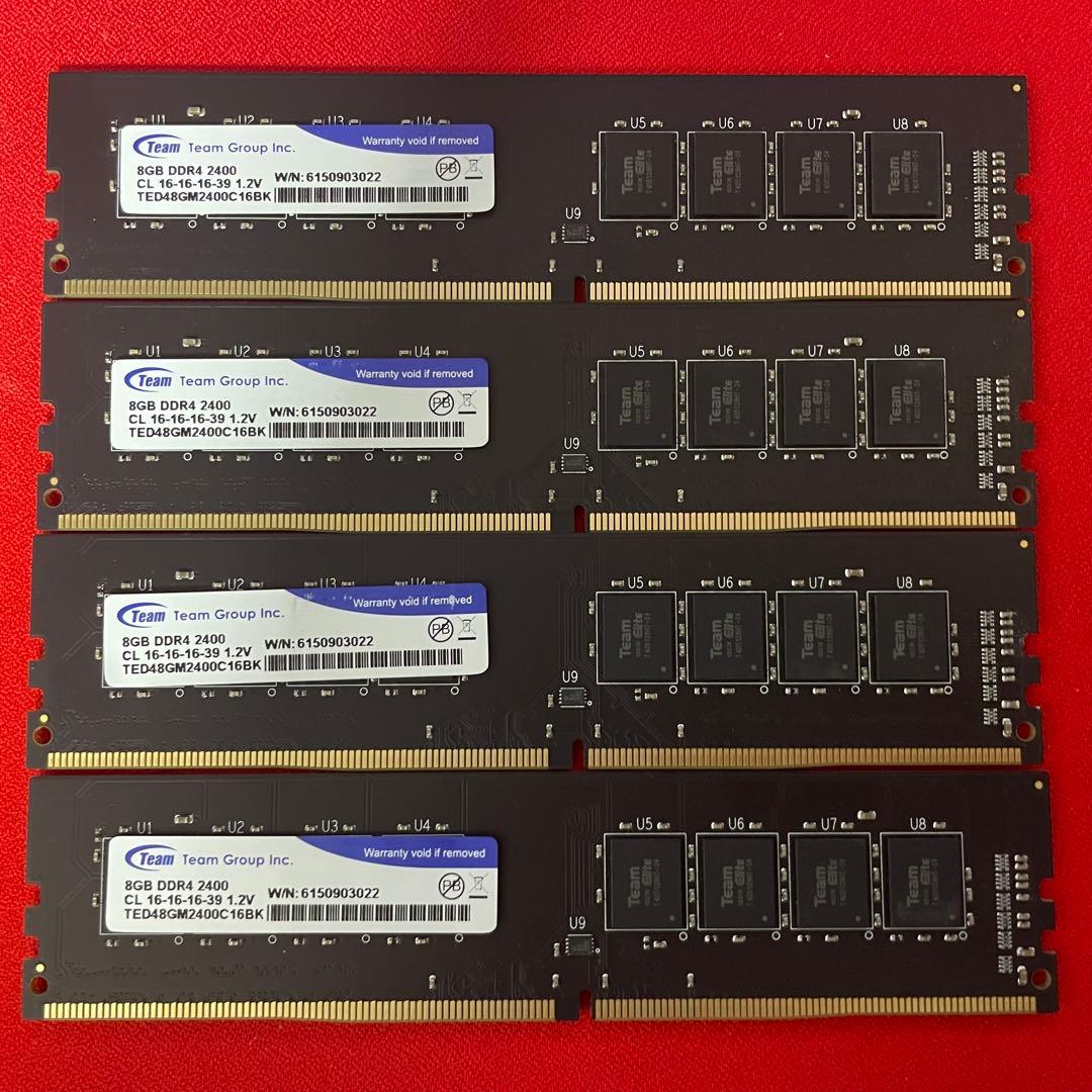 Team Group 32GB(8GB×4) DDR4 2400MHz メモリ