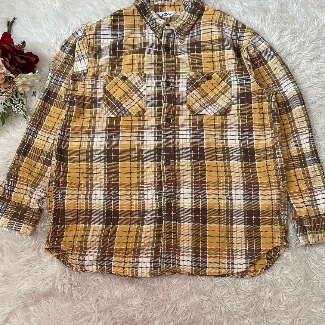 美品【King Kole/キングコール】柄長袖ネルシャツ(L)100%コットン