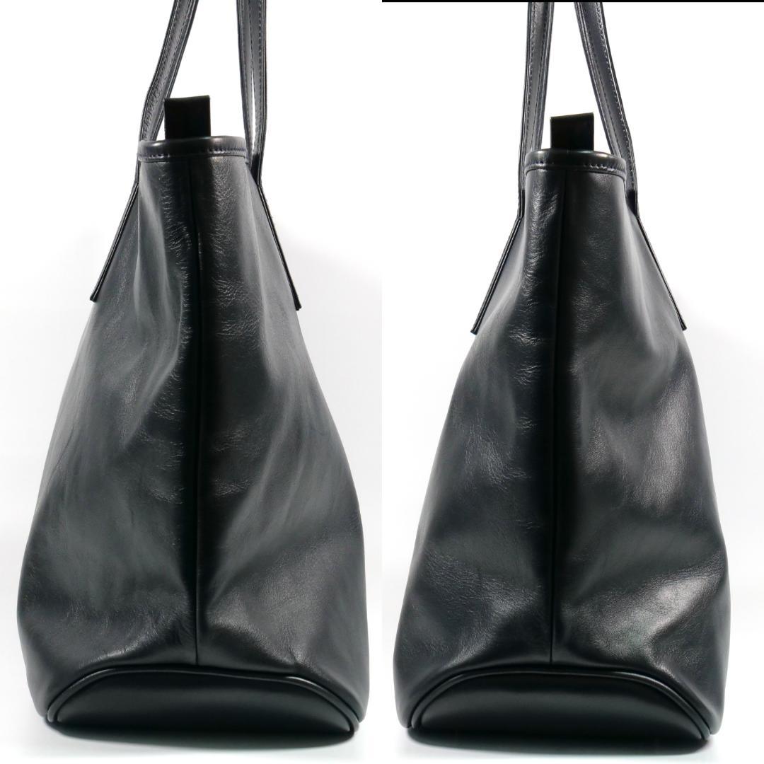 美品✨ビジネスレザーファクトリー トートバッグ A4収納可 レザー ネイビー