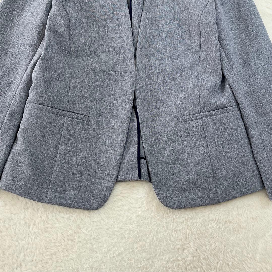 INDIVI インディヴィ　セットアップ　ノーカラー　パンツ　スーツ　38