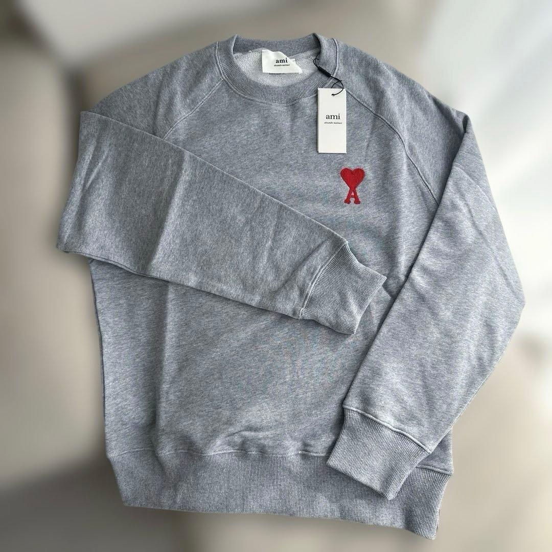 【新品未使用】AMI PARIS アミパリス ロゴトレーナー グレー Mサイズ