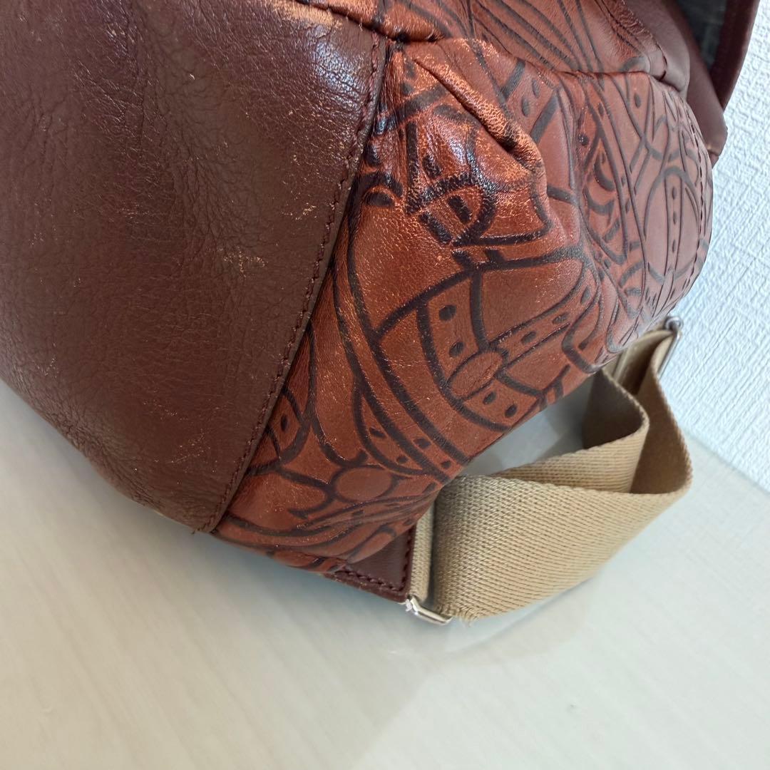 ヴィヴィアンウエストウッド　リュック　アーサー　オーブ　大容量　レザー　ブラウン