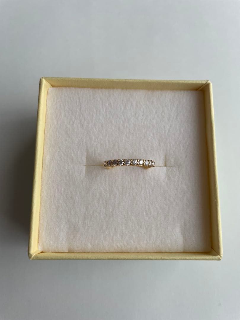 K18 0.3カラットダイヤモンドハーフエタニティリング