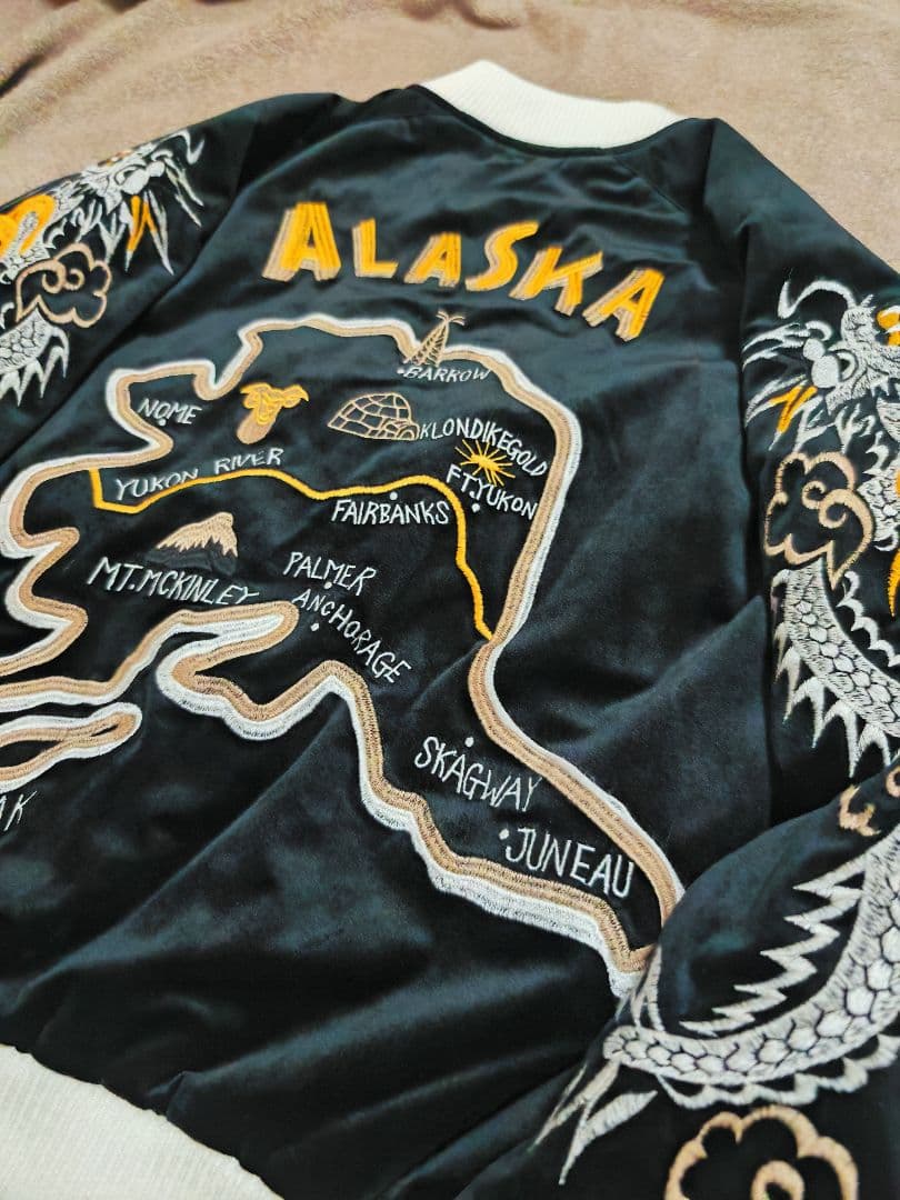 美品 HOUSTON USA アラスカ 日本限定 別珍 スカジャン unisex