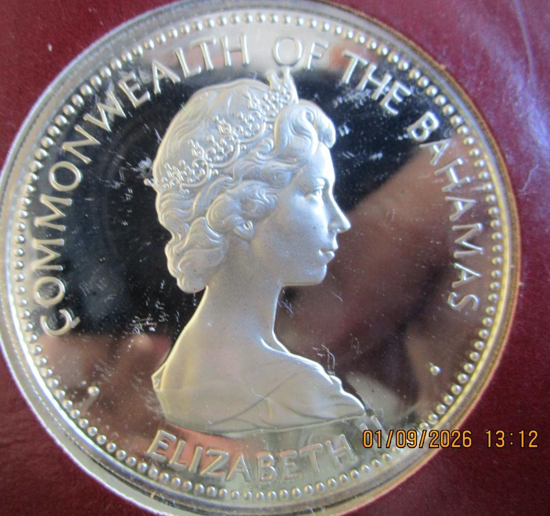 バハマ 1973年 10ドル 銀貨　プルーフ　1枚