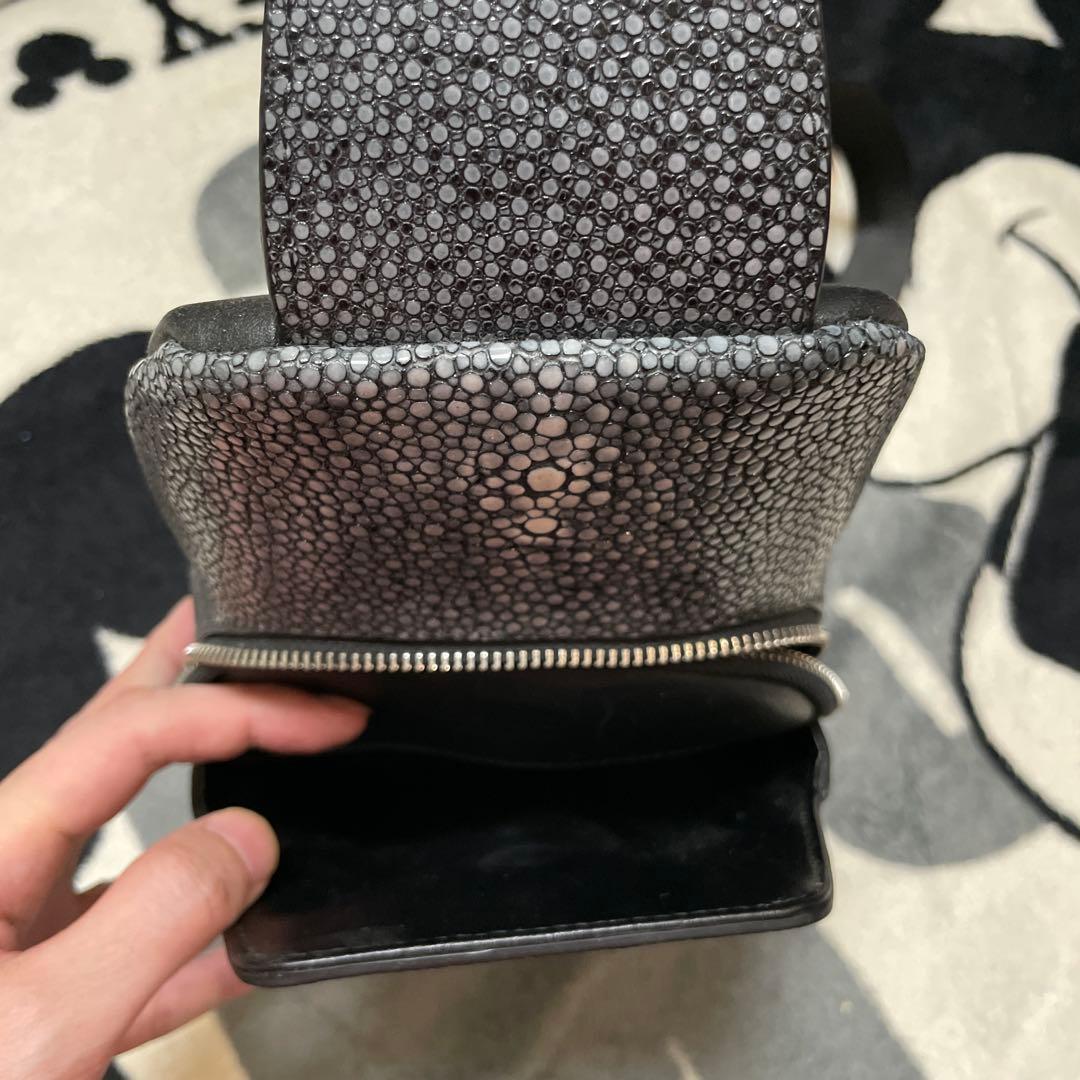 極美品★希少 エイ革（スティングレイ）ボディバッグ 本革 ガルーシャ 撮影用使用