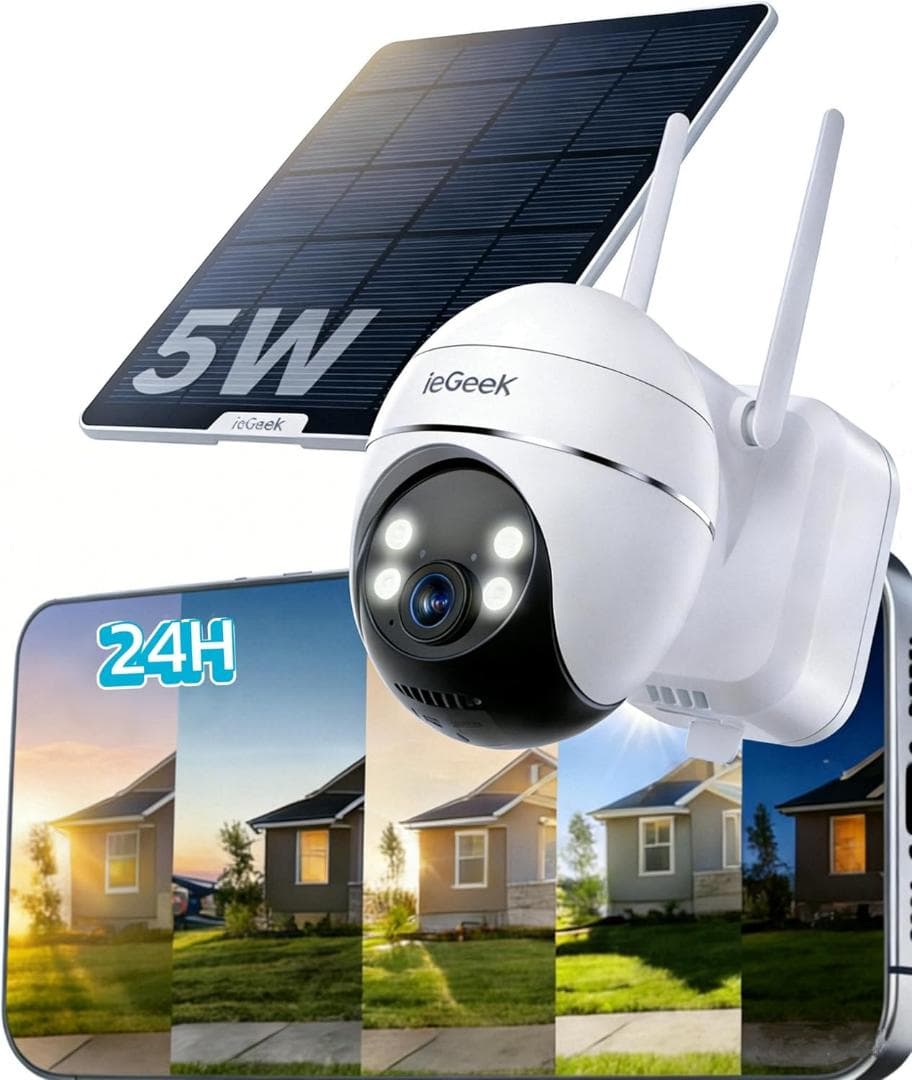 ieGeek 防犯カメラ ワイヤレス 屋外 ソーラー 9000mAh 型番S7