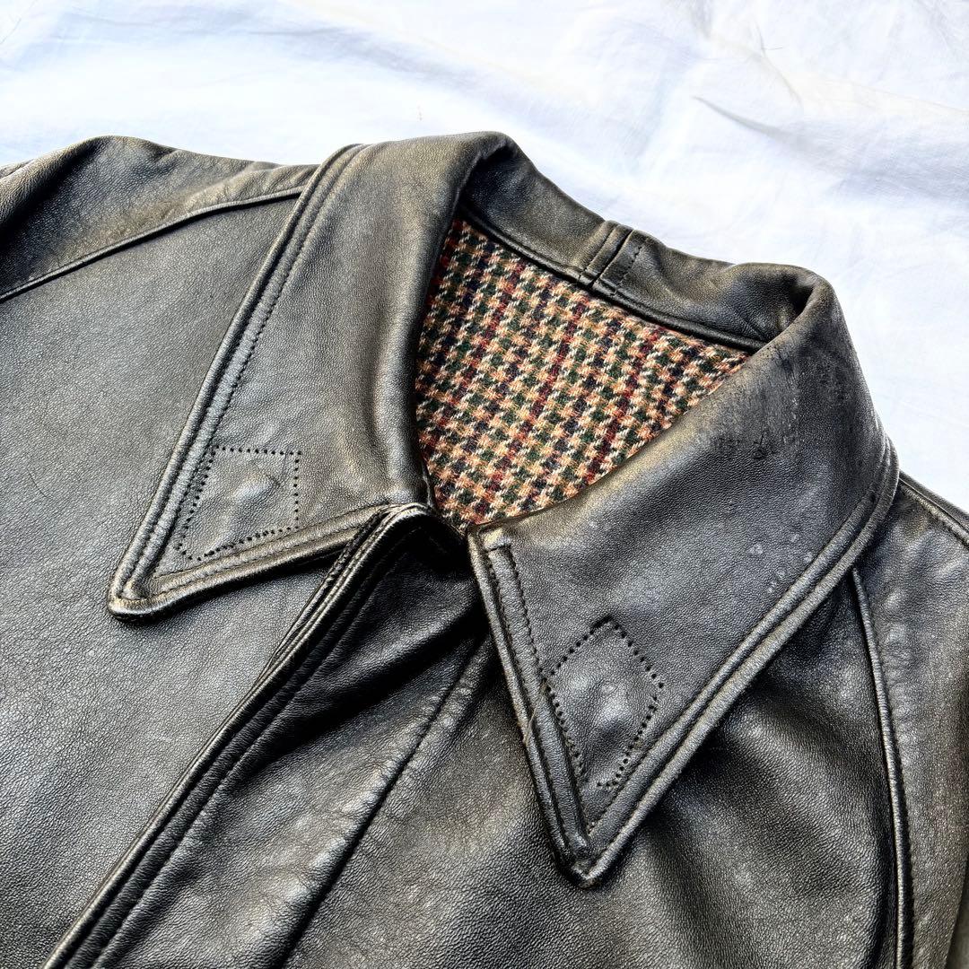 60s〜70s フランス　ファイヤーマン　レザーコート　GVF コルビジェ