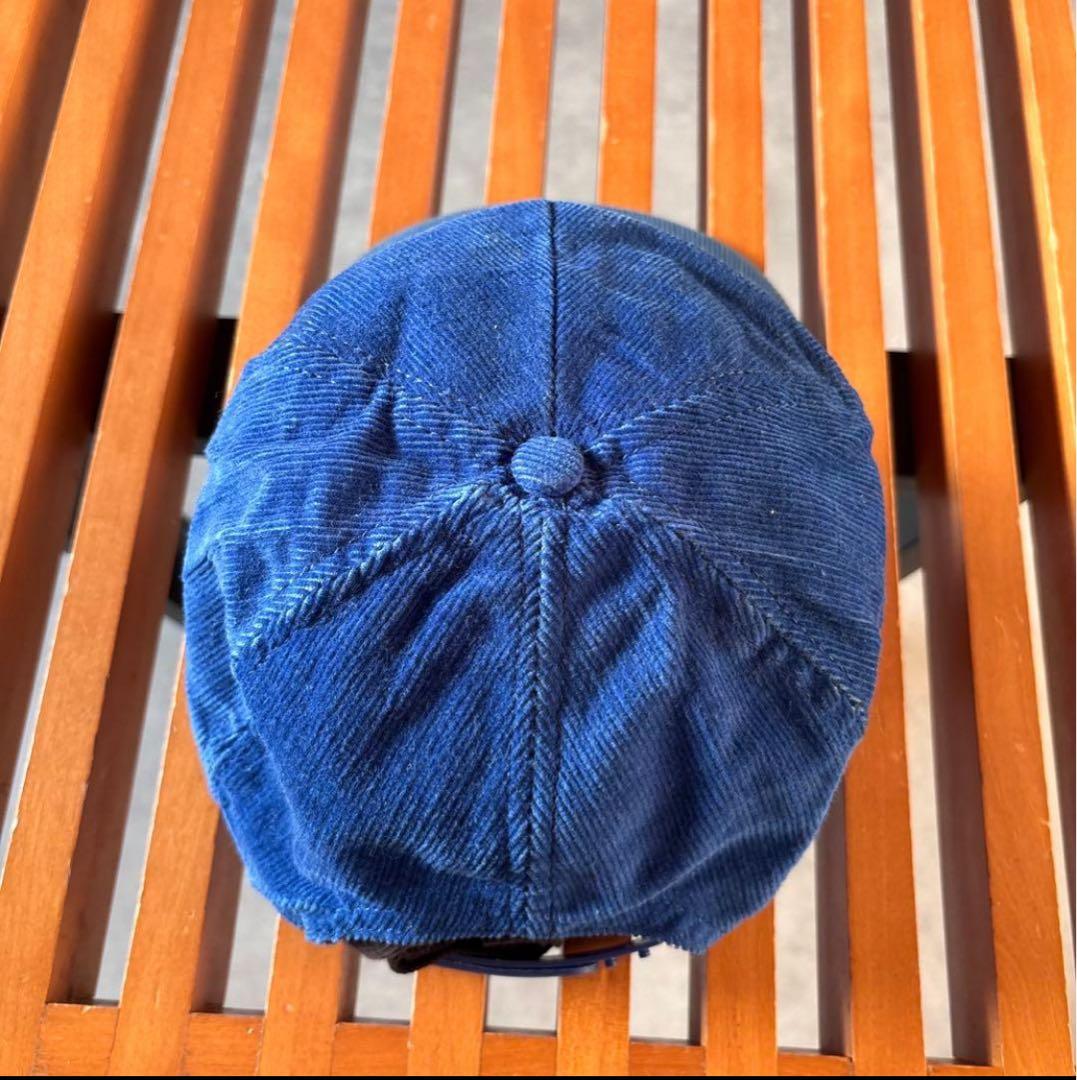 80s USA製 コーデュロイキャップ ブルー トラッカーキャップ BH98
