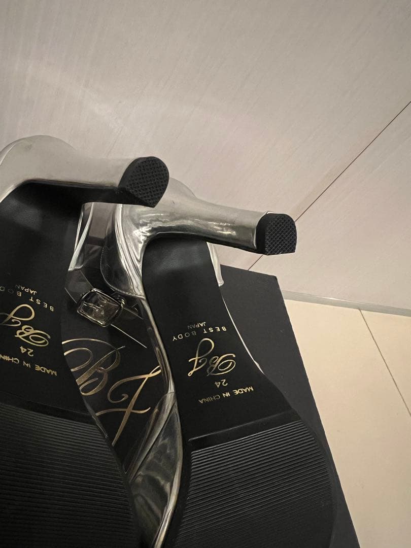 ベストボディジャパン公式ヒール24cm クリアストラップシルバー ⭐️再々々値下⭐️