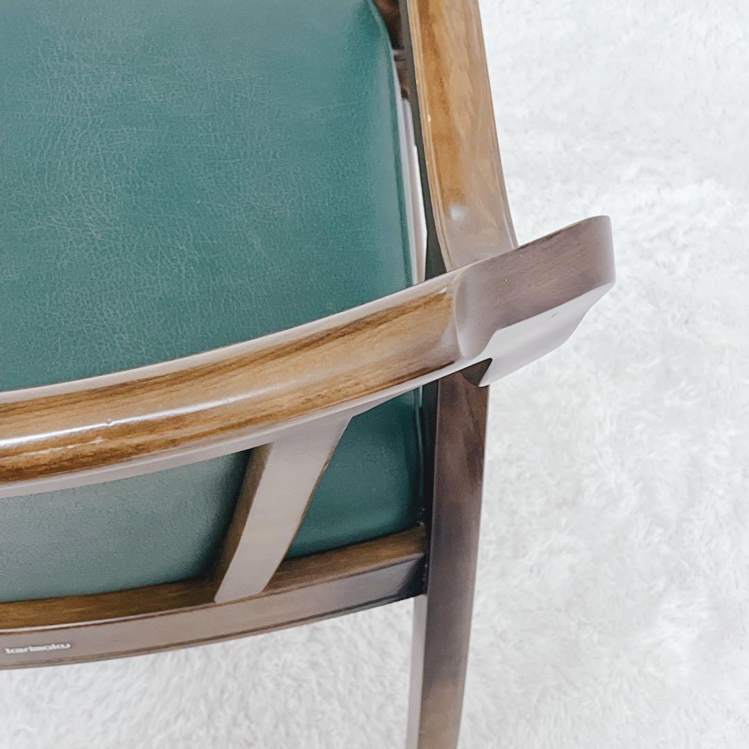 karimoku カリモク アームチェア レザー ミドリCC3600GK②