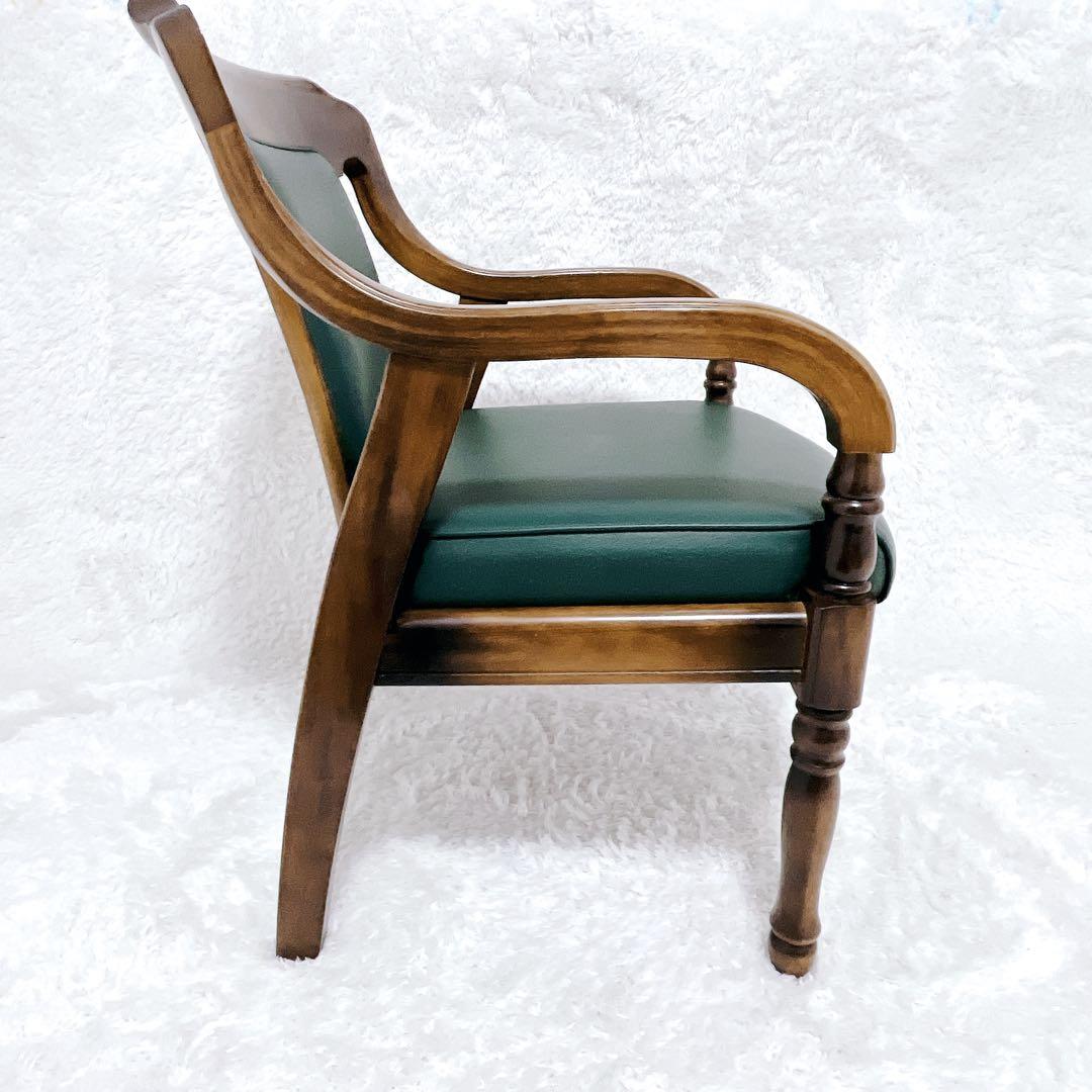 karimoku カリモク アームチェア レザー ミドリCC3600GK②