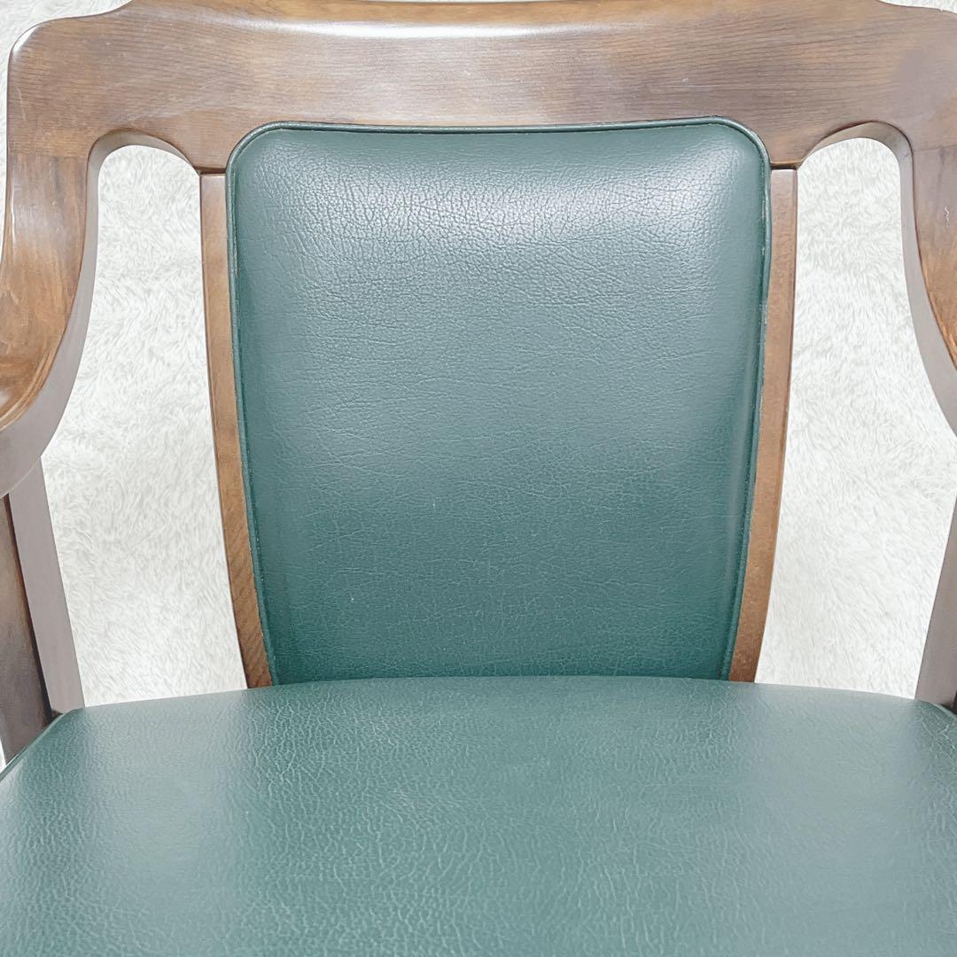 karimoku カリモク アームチェア レザー ミドリCC3600GK②