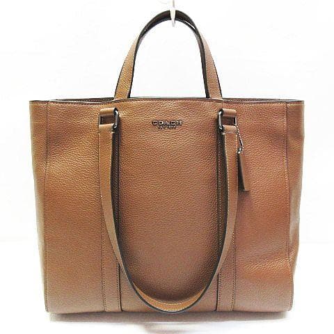 ● COACH レザー 2way トートバッグ ブラウン CR390 メンズ