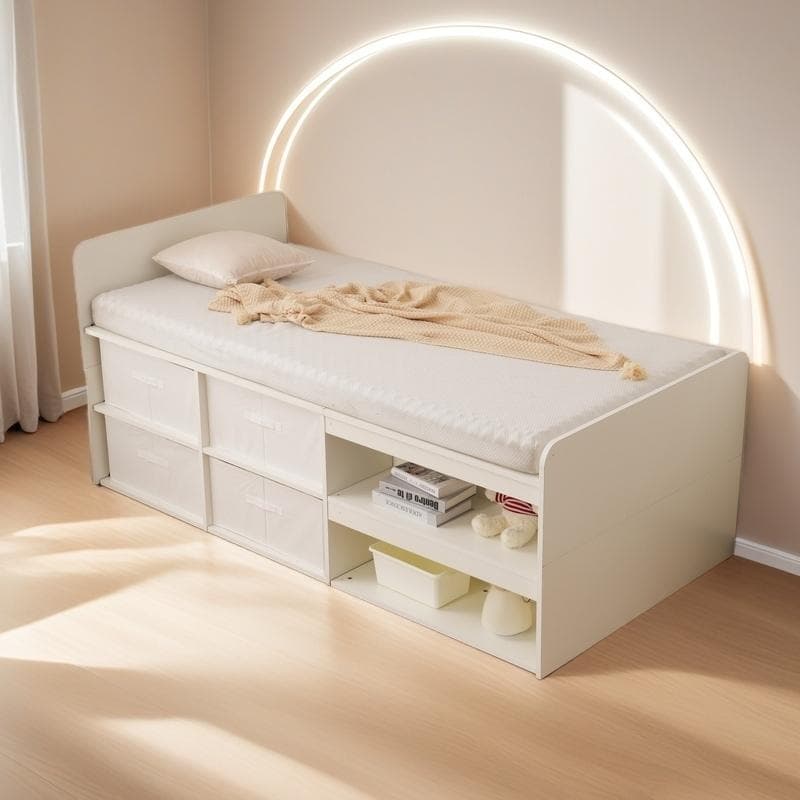 数量限定！シングルベッド 高いベッド シングル 収納付き 収納ボックス付