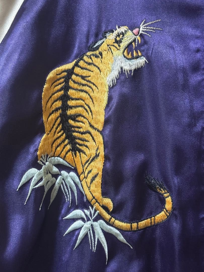 ★希少美品！テーラー東洋 リバーシブルスカジャン 鷲虎龍 ブラック/パープル L