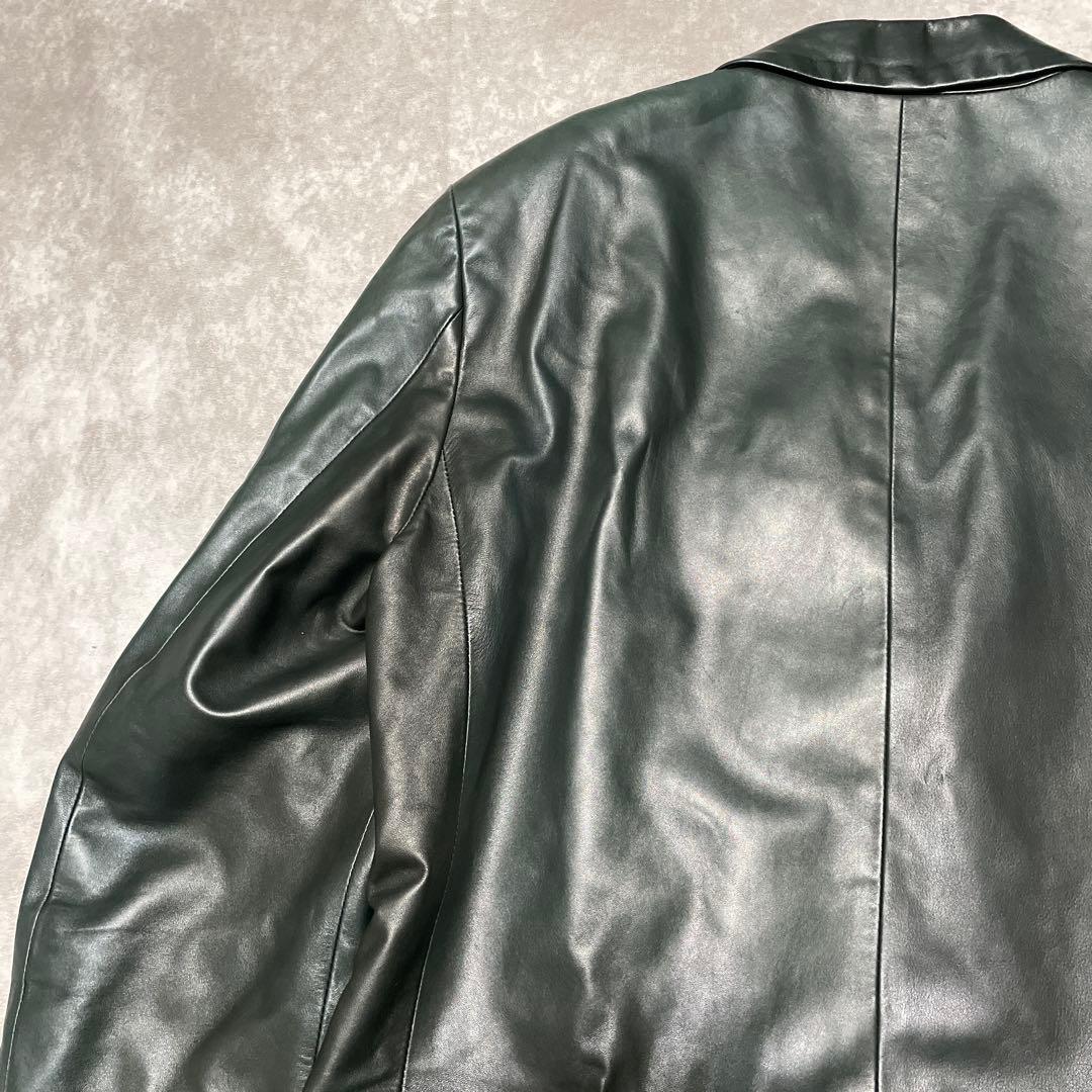 ルッフォ　RUFFO　レザー　テーラードジャケット　シングル　イタリア製　黒
