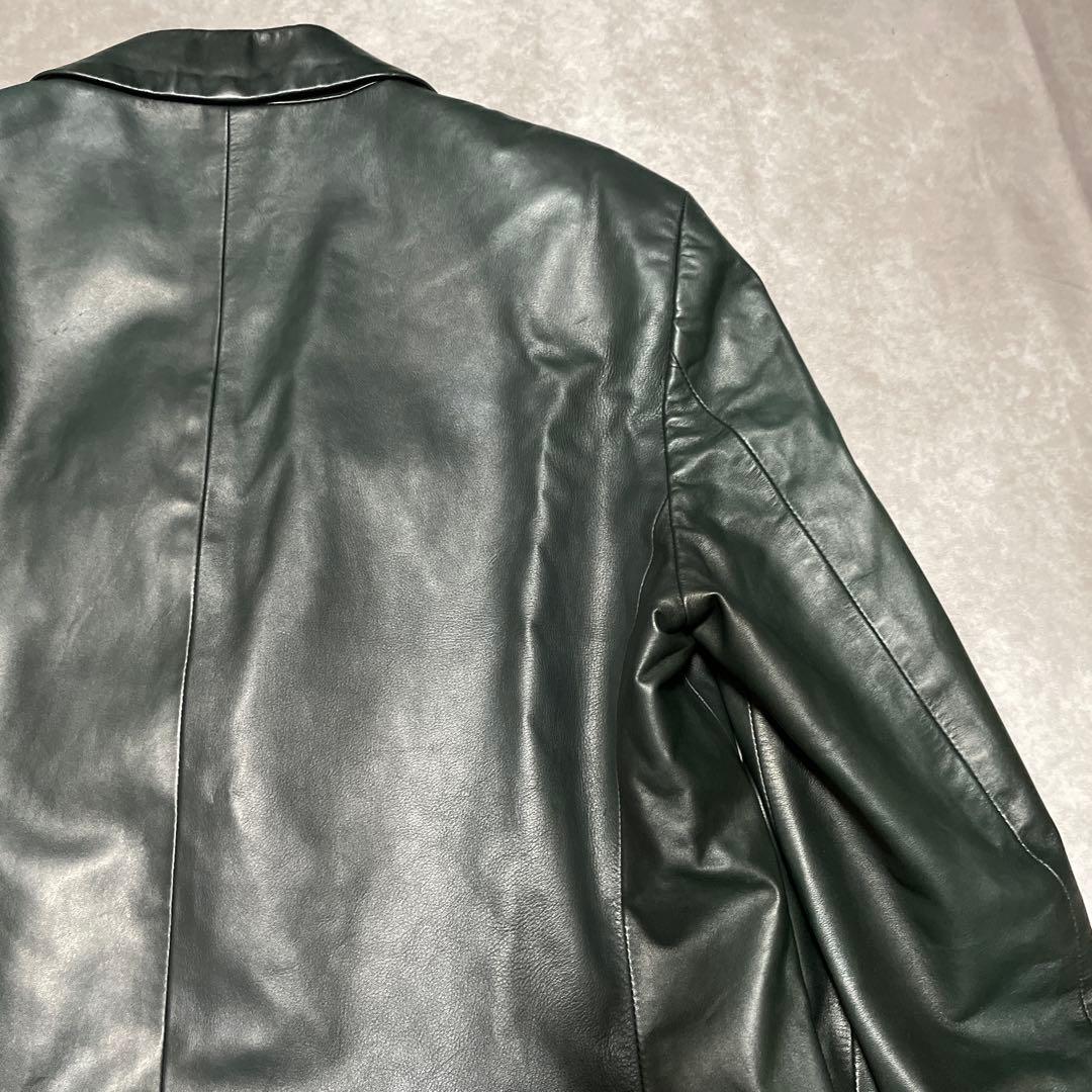 ルッフォ　RUFFO　レザー　テーラードジャケット　シングル　イタリア製　黒