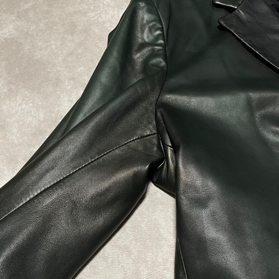 ルッフォ　RUFFO　レザー　テーラードジャケット　シングル　イタリア製　黒