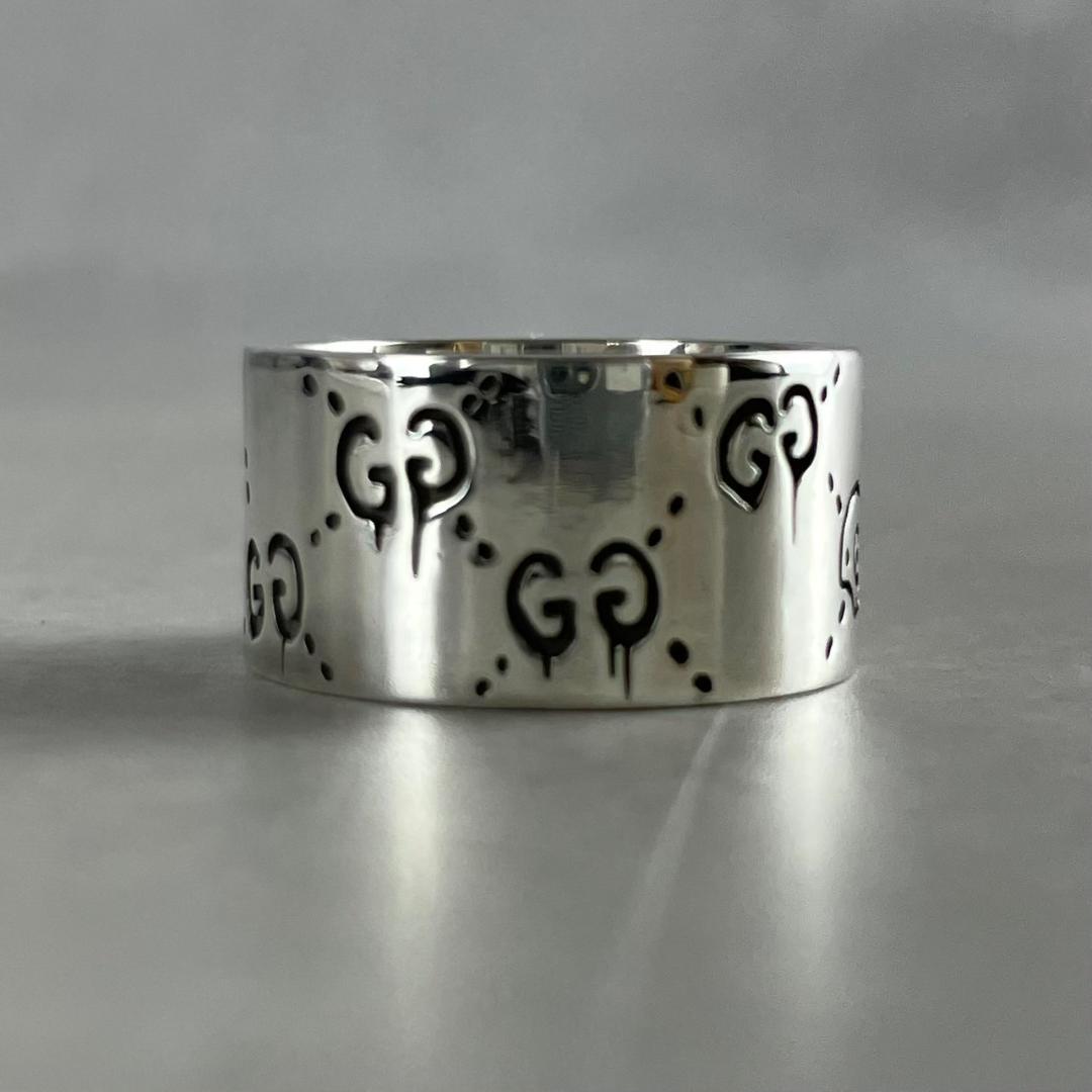 約17.5号/極美品✨ GUCCI ゴースト ワイド シルバー リング 925