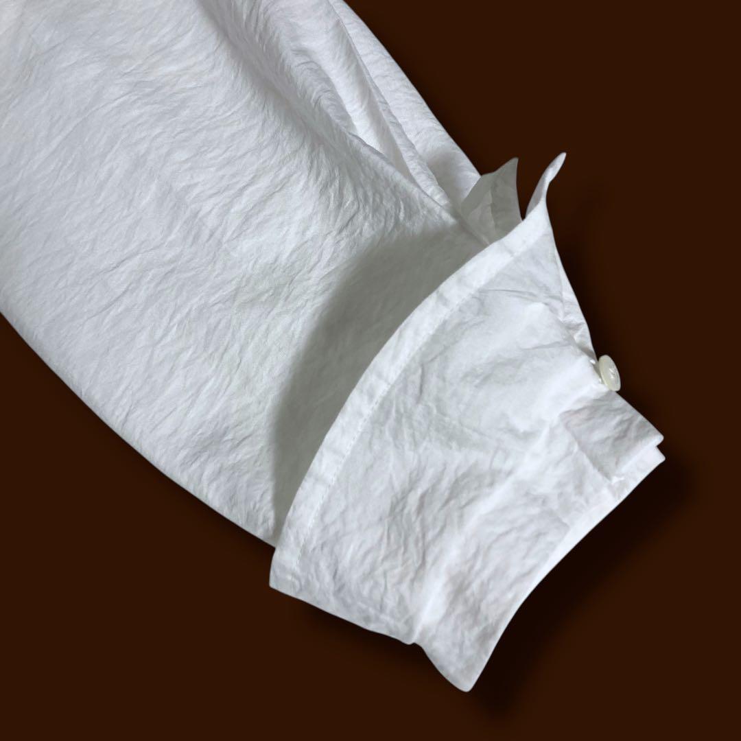 慈雨 センソユニコ アシンメトリーブラウス 変形 花柄 刺繍 ゆったり L 白