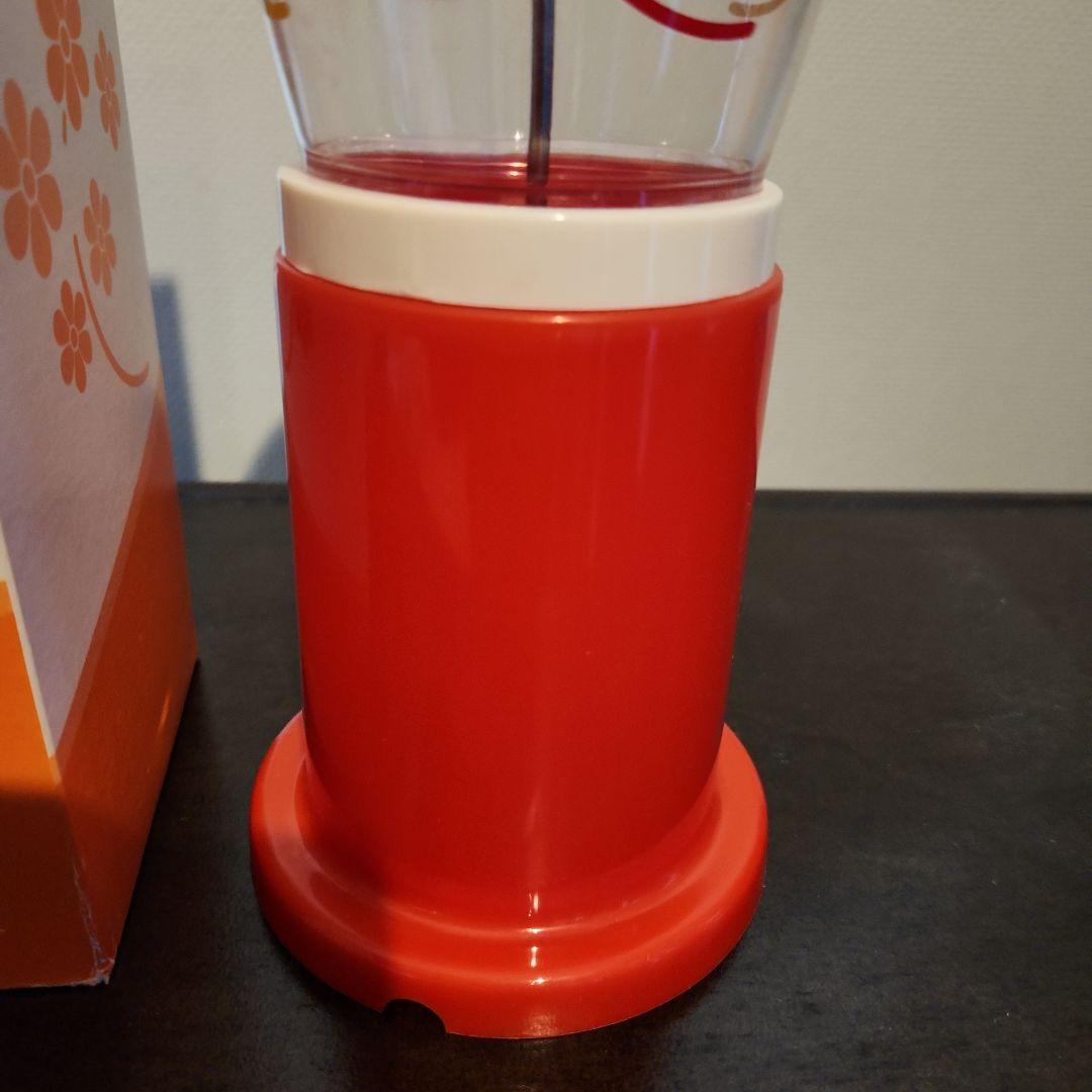 昭和レトロポップ　☆トーワ箸立て☆　１号丸　花柄　赤