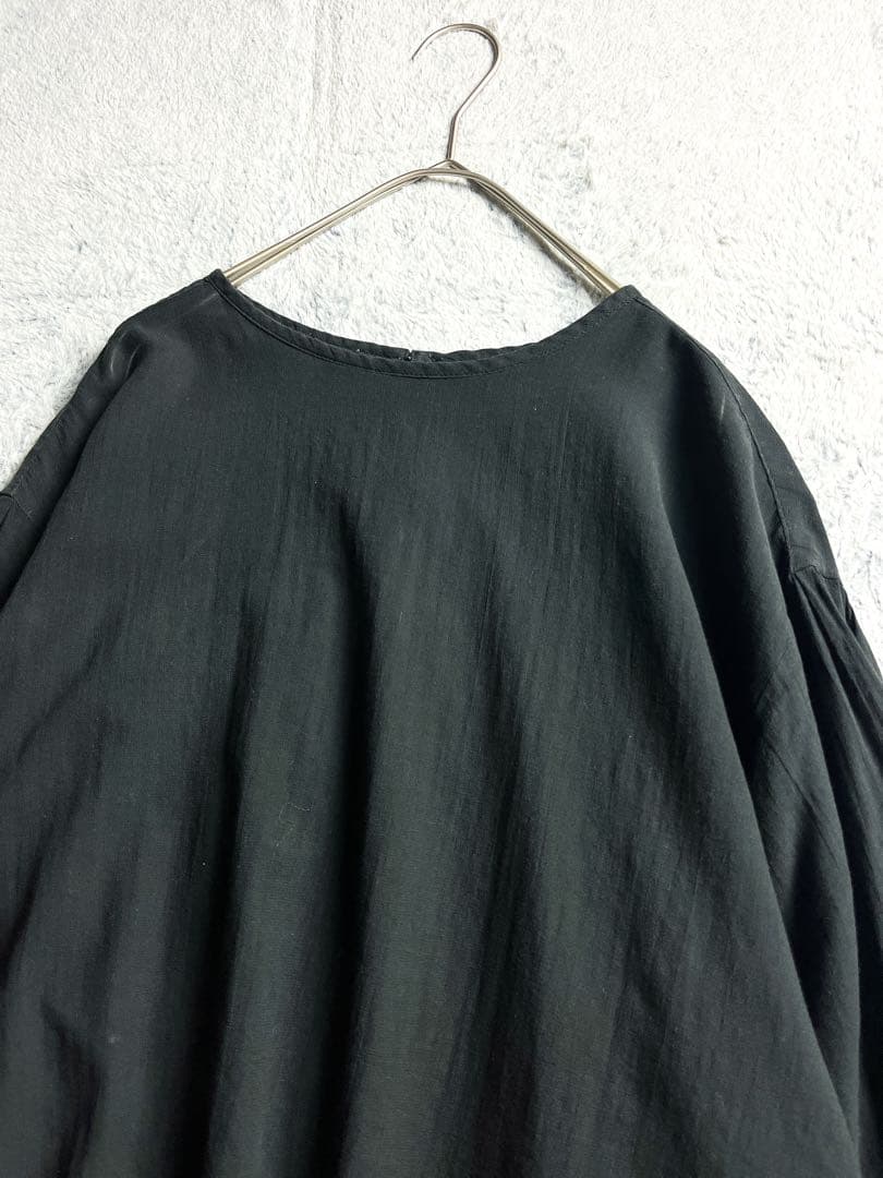 【かぐれ】kagure コットンシルク混 バックギャザーシアーブラウス トップス