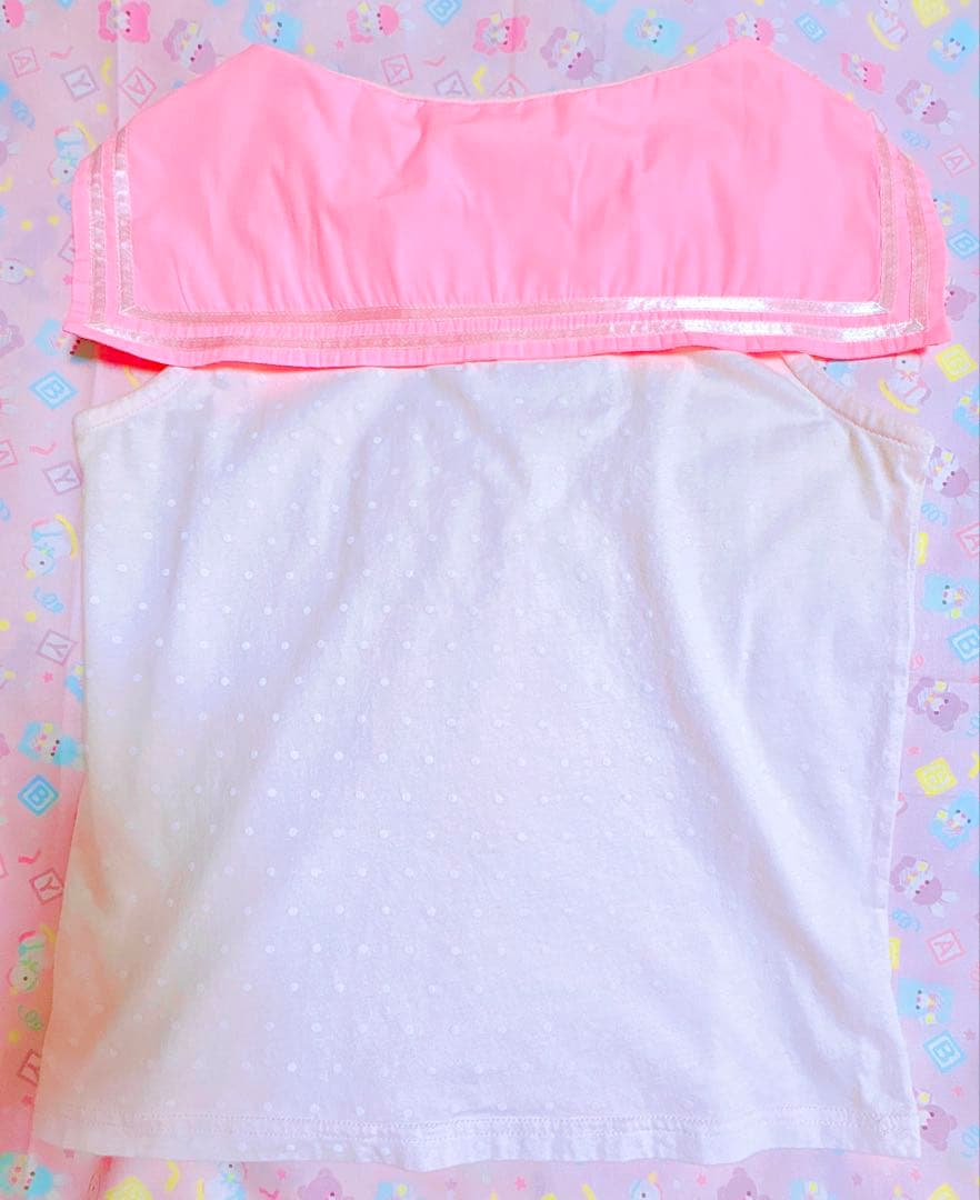 milklim 襟付きタンクトップ インナー セーラー 古着 ゆめかわ