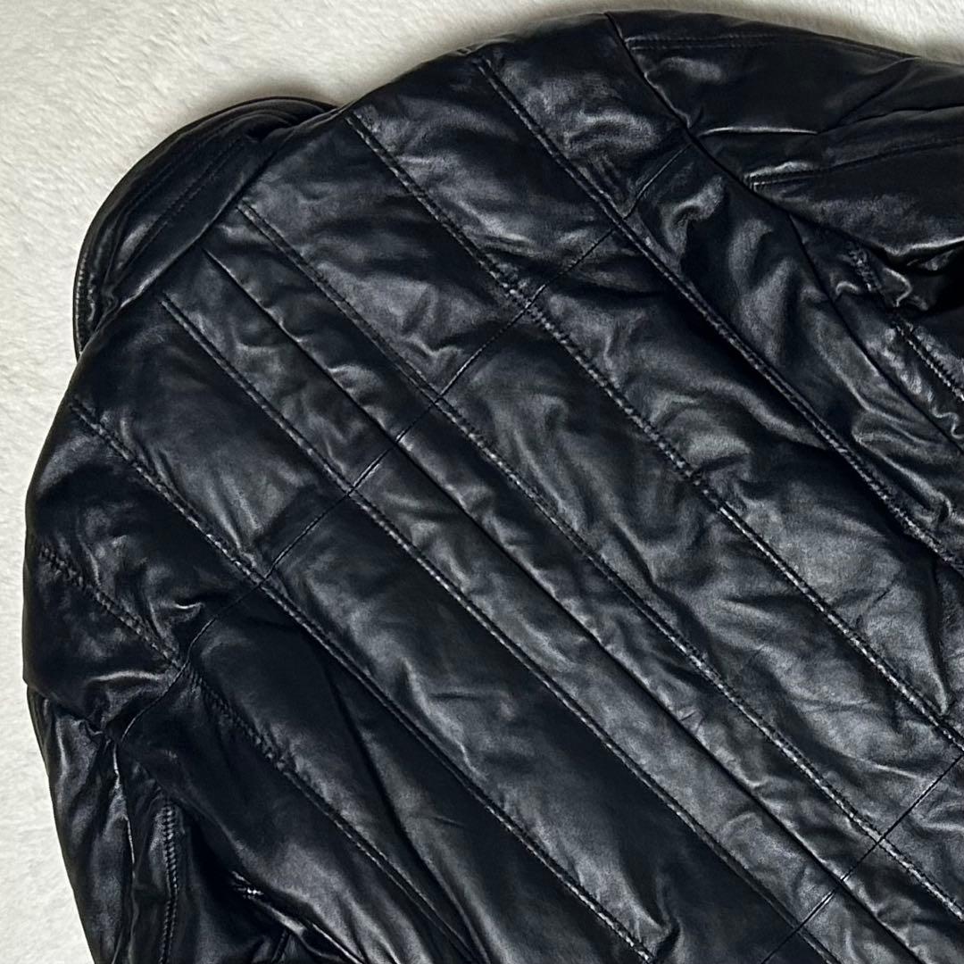 美品✨ ヴィンテージ レザーダウンコート ラムレザー 羊革 黒