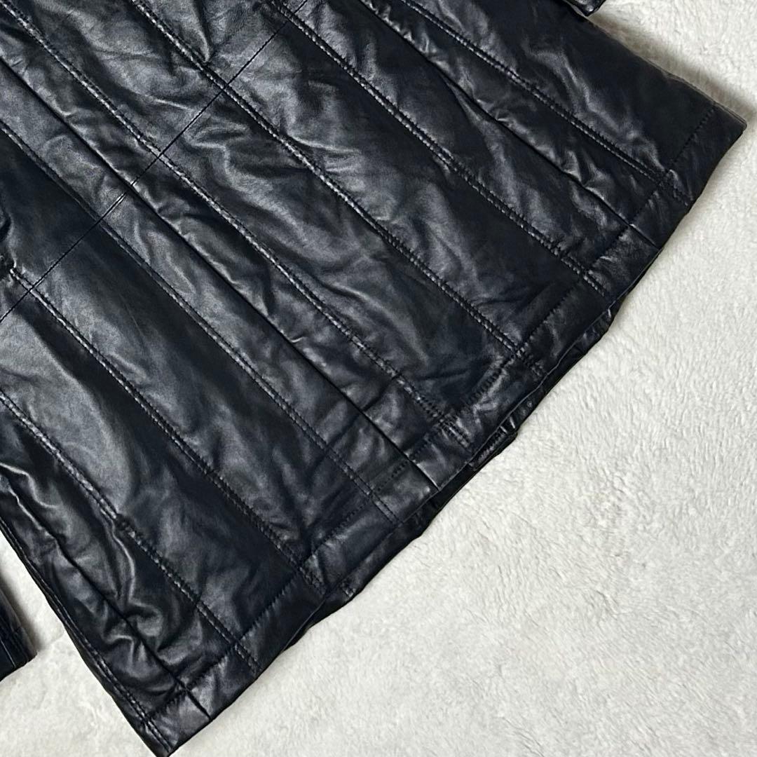 美品✨ ヴィンテージ レザーダウンコート ラムレザー 羊革 黒