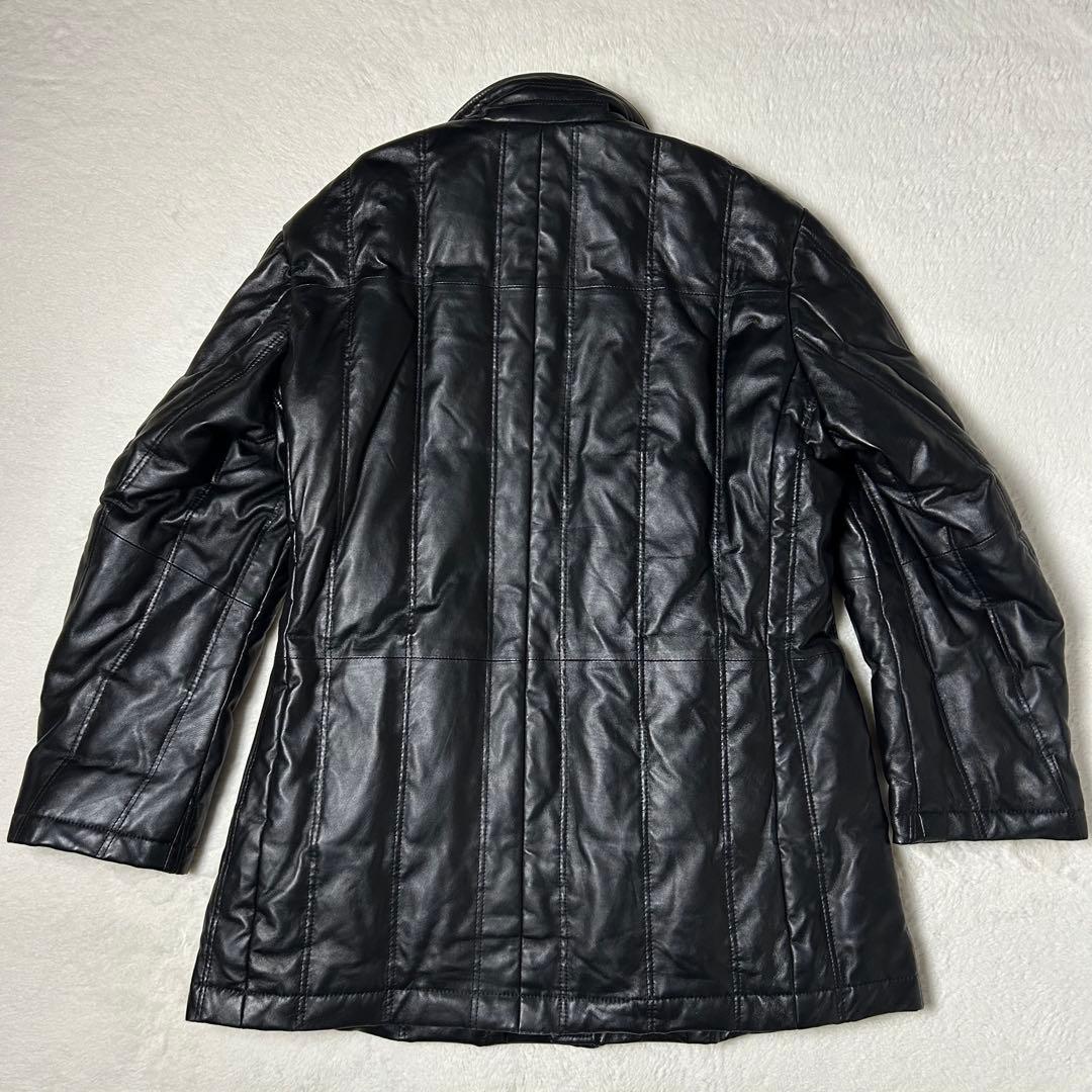 美品✨ ヴィンテージ レザーダウンコート ラムレザー 羊革 黒