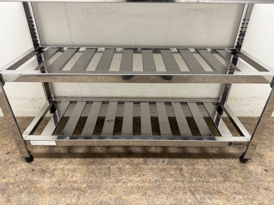 アズマ　ステンレス　作業台　２段スノコ　厨房　W１２００ｘD４５０ｘH８００ｍｍ