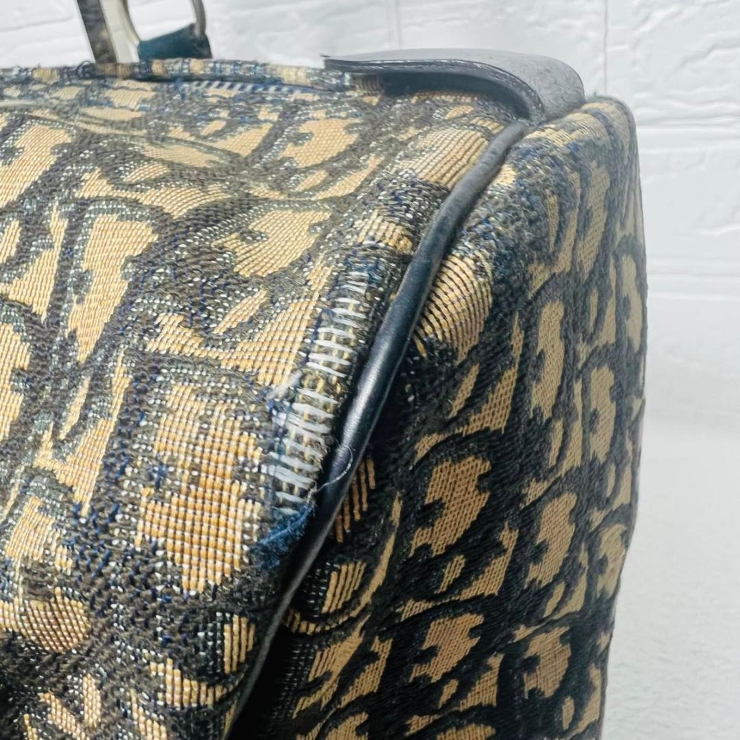 【人気】Chistian Dior ミニボストンバッグ　トロッター　ネイビー