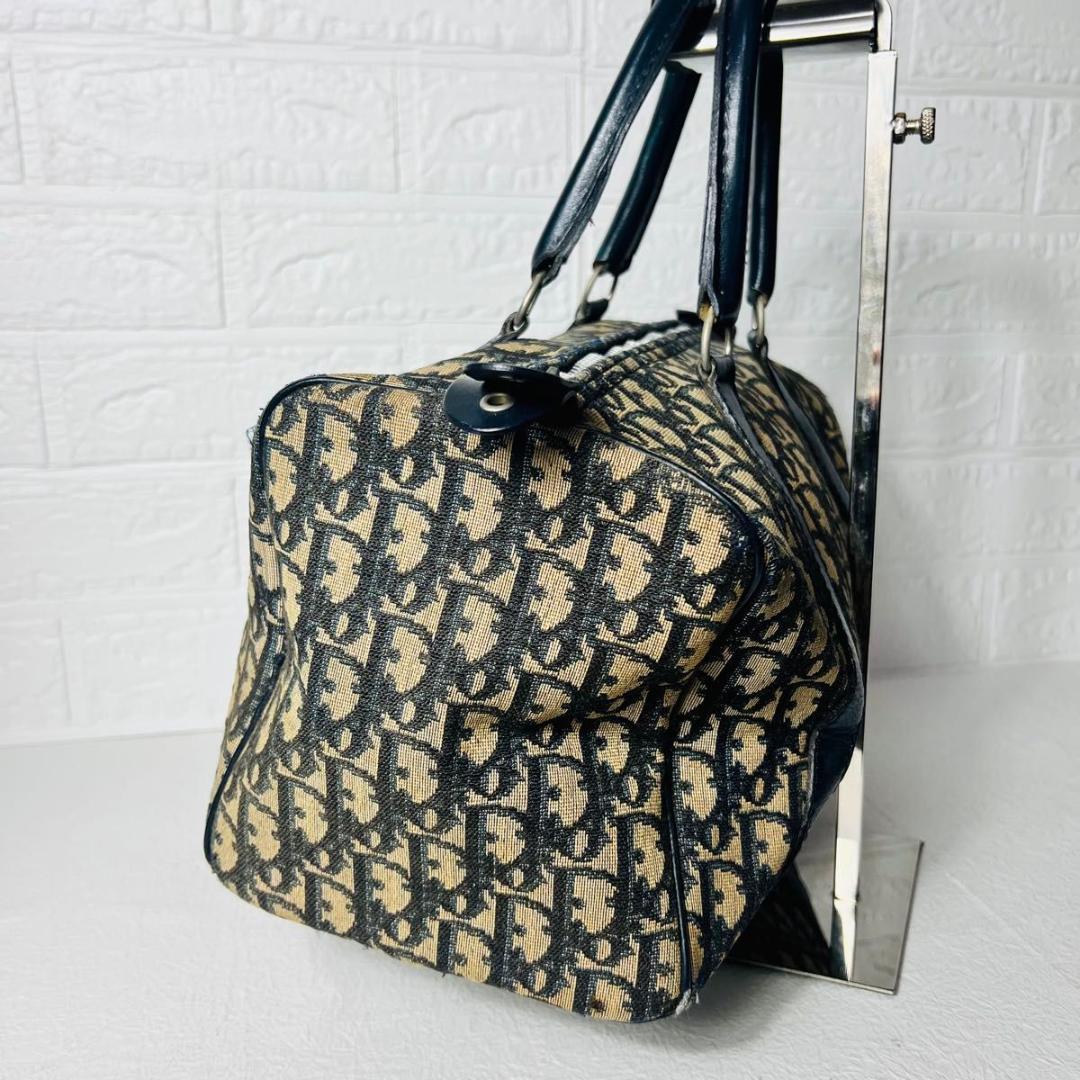 【人気】Chistian Dior ミニボストンバッグ　トロッター　ネイビー