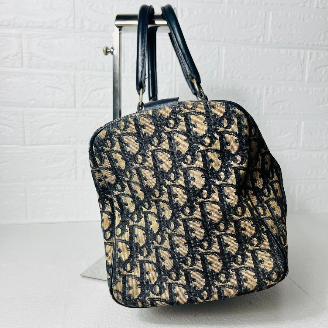 【人気】Chistian Dior ミニボストンバッグ　トロッター　ネイビー