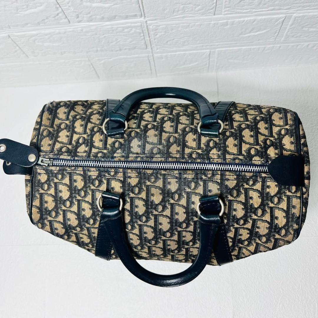 【人気】Chistian Dior ミニボストンバッグ　トロッター　ネイビー