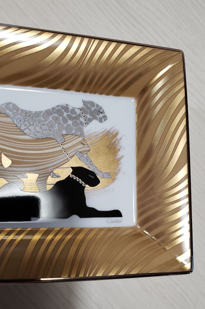 Cartier カルティエ プレート パンサー 皿 小物入 ポーセリン トレー