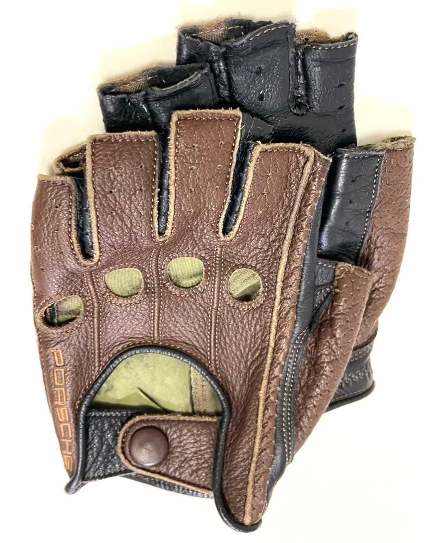 CACAZAN ハーフフィンガーグローブ　 PORSCHE ステッチ