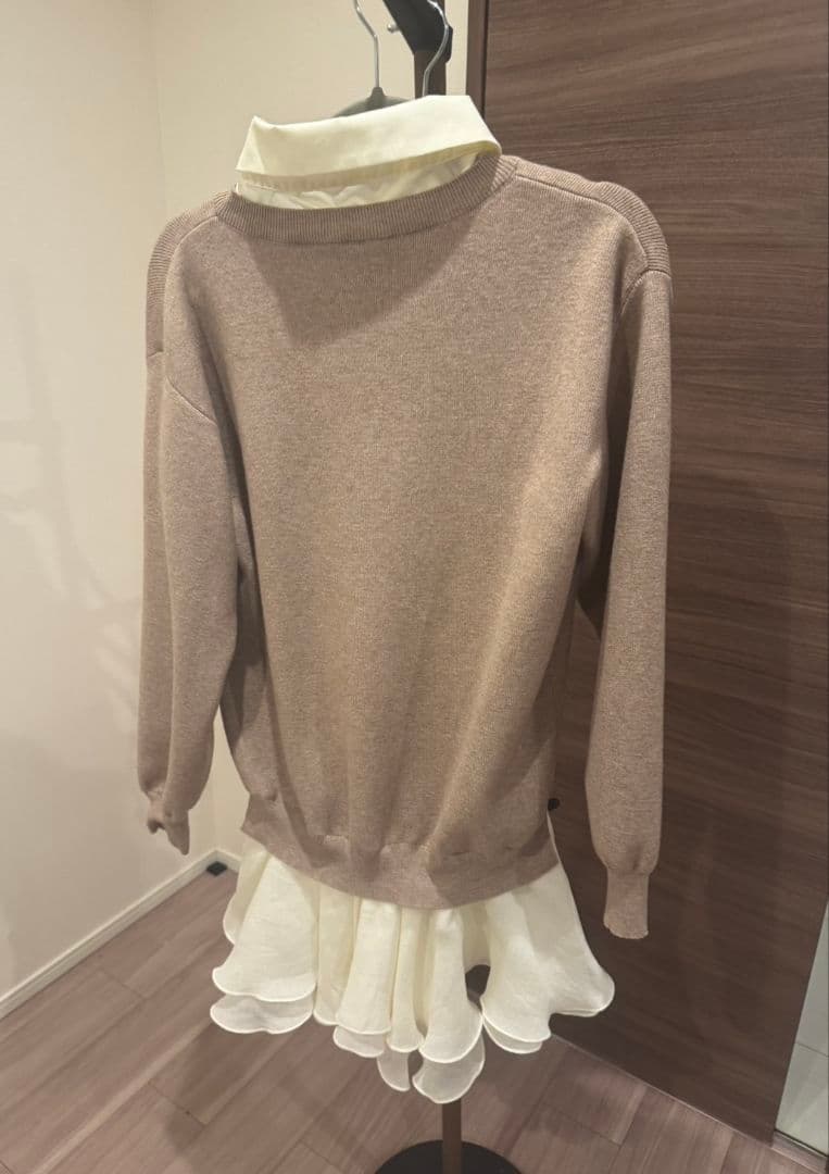 lilybrown シャツドッキングフリルミニワンピース